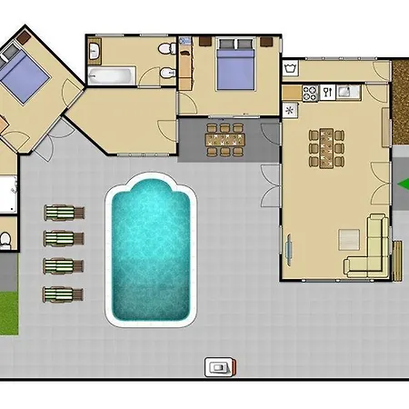 Sleeps 4 With Pool Air Con And Wifi